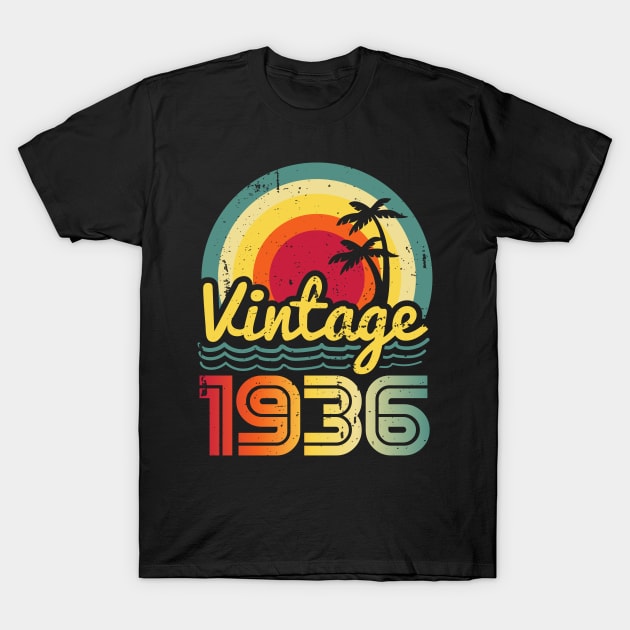 Vintage 1936 Made in 1936 87th birthday 87 years old Gift T-Shirt by Winter Magical Forest